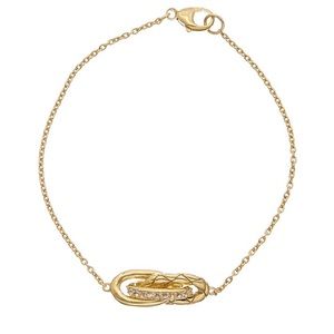 Judith Ripka 14 kt over sterling Aura white topaz knot link bracelet